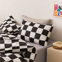 HKM-039379 Cotton Plaid Pillowcase - Skin-Friendly 48x74cm Single Size