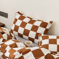 HKM-039379 Cotton Plaid Pillowcase - Skin-Friendly 48x74cm Single Size