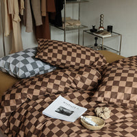 HKM-039379 Cotton Plaid Pillowcase - Skin-Friendly 48x74cm Single Size