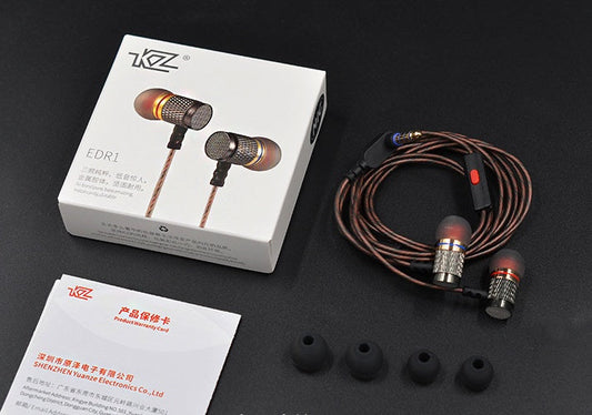 HKM-039379 In-Ear Headphones with Metal Subwoofer and Noise Cancellation for Mobile Devices, MP3, and Hi-Fi Music
