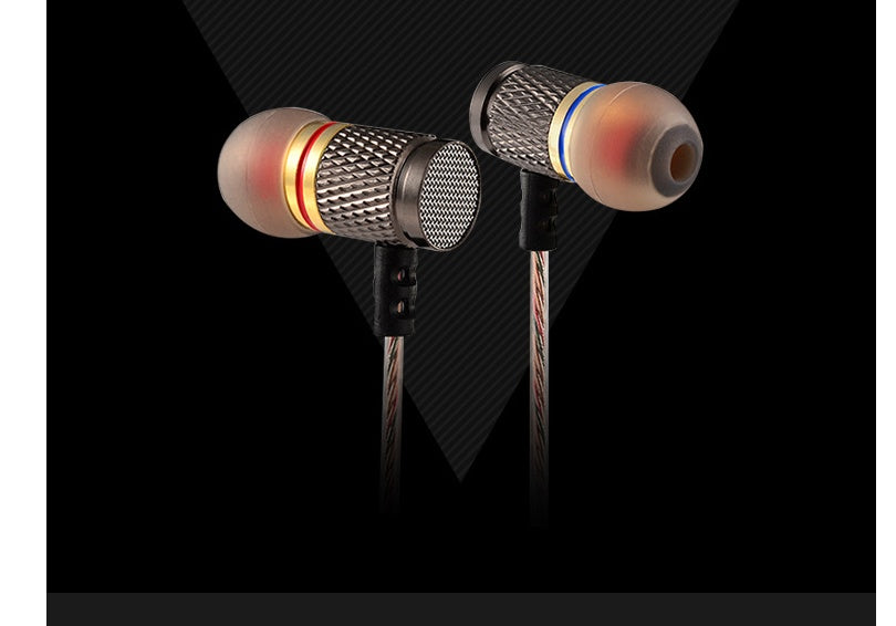 HKM-039379 In-Ear Headphones with Metal Subwoofer and Noise Cancellation for Mobile Devices, MP3, and Hi-Fi Music