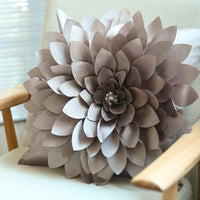 HKM-039443 Floral Leaf Design Polyester Cushion with Cotton Filling - 45x45cm
