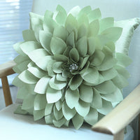 HKM-039443 Floral Leaf Design Polyester Cushion with Cotton Filling - 45x45cm