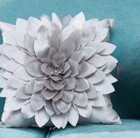 HKM-039443 Floral Leaf Design Polyester Cushion with Cotton Filling - 45x45cm