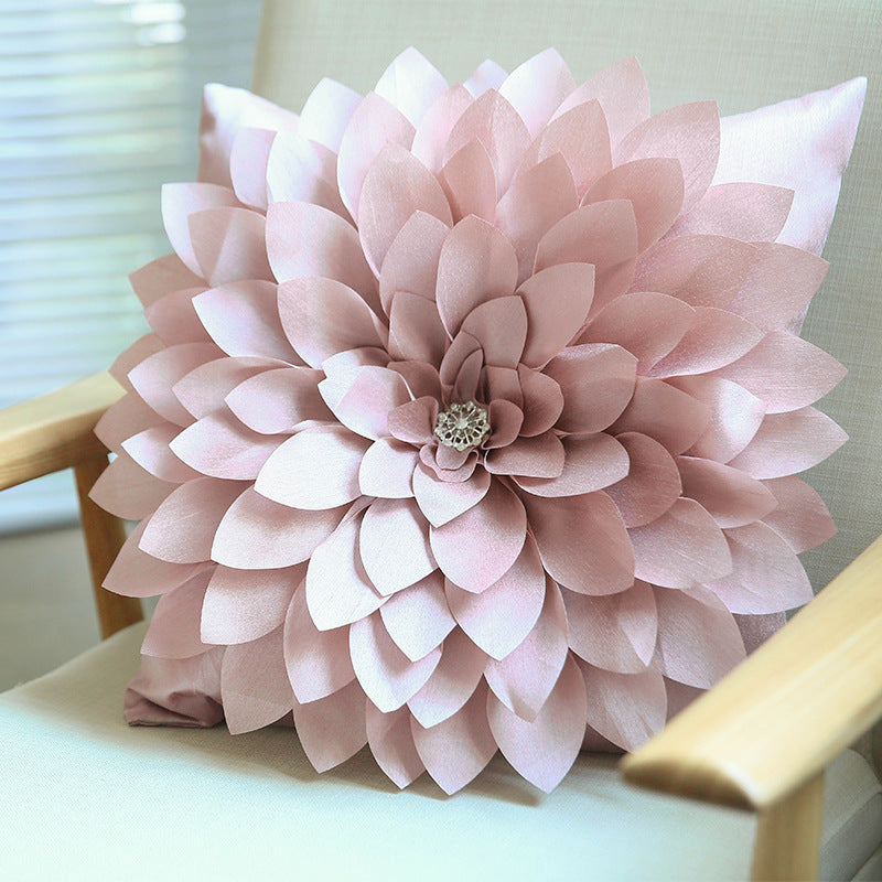 HKM-039443 Floral Leaf Design Polyester Cushion with Cotton Filling - 45x45cm