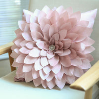 HKM-039443 Floral Leaf Design Polyester Cushion with Cotton Filling - 45x45cm