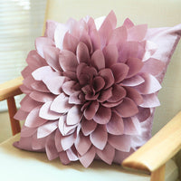 HKM-039443 Floral Leaf Design Polyester Cushion with Cotton Filling - 45x45cm