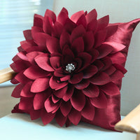 HKM-039443 Floral Leaf Design Polyester Cushion with Cotton Filling - 45x45cm