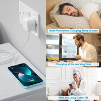 HKM-039507 20W Fast Charging USB-C PD Plug Charger for iPhone 14/13/12, Samsung Galaxy, and More