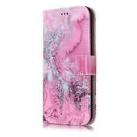 HKM-039571 3D Vision Marble Flip Wallet Case for iPhone 11 Pro Max, XR, XS Max, X, 7, 8, 6S Plus – PU/TPU Leather Protection