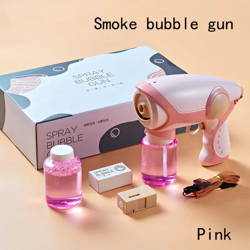 HKM-039571 Electric Automatic Bubble Blower Toy for Kids - Outdoor Soap Bubbles Machine