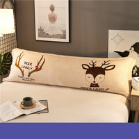 HKM-039635 Lovers Pillow - Large Coral Fleece Rectangle Design for Two, 1.5m Bed Size