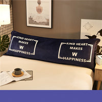 HKM-039635 Lovers Pillow - Large Coral Fleece Rectangle Design for Two, 1.5m Bed Size