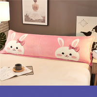 HKM-039635 Lovers Pillow - Large Coral Fleece Rectangle Design for Two, 1.5m Bed Size