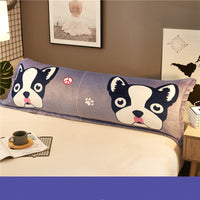HKM-039635 Lovers Pillow - Large Coral Fleece Rectangle Design for Two, 1.5m Bed Size