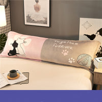 HKM-039635 Lovers Pillow - Large Coral Fleece Rectangle Design for Two, 1.5m Bed Size