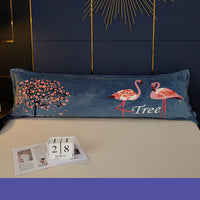 HKM-039635 Lovers Pillow - Large Coral Fleece Rectangle Design for Two, 1.5m Bed Size