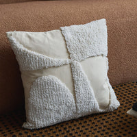 HKM-039699 Embroidered Plain Color Living Room Cushion - Geometric Pattern, Square 45x45CM