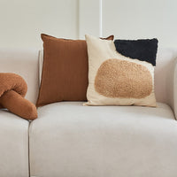 HKM-039699 Embroidered Plain Color Living Room Cushion - Geometric Pattern, Square 45x45CM