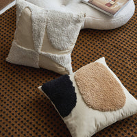 HKM-039699 Embroidered Plain Color Living Room Cushion - Geometric Pattern, Square 45x45CM