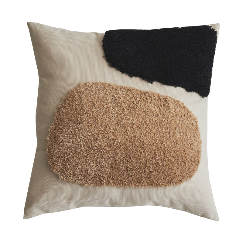 HKM-039699 Embroidered Plain Color Living Room Cushion - Geometric Pattern, Square 45x45CM