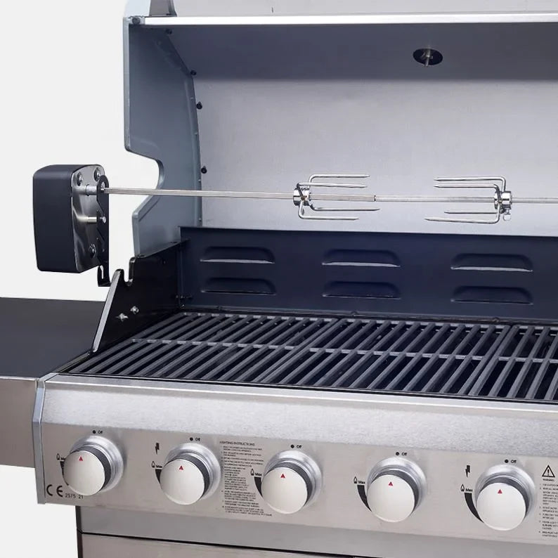 KTX-039827 Stainless Steel 6-Burner Gas BBQ Grill with Removable Tabletop