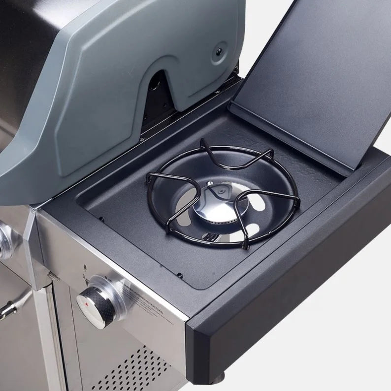 KTX-039827 Stainless Steel 6-Burner Gas BBQ Grill with Removable Tabletop