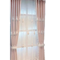 HKM-040019 Plush Pink Rabbit Curtains for Children's Rooms with High Shading and Embroidery