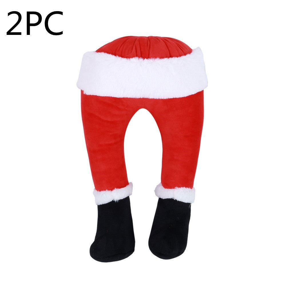 HKM-040083 Whimsical Elf Legs Garden Decoration for Christmas - Fabric, 38cm Length