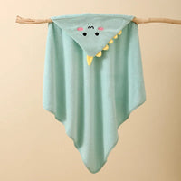 HKM-040147 Cartoon Animal Hooded Baby Bath Towel, Soft 80x80cm Coral Fleece, Super Absorbent Wrap