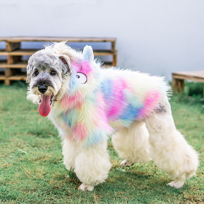 HKM-040339 Rainbow Pet Jacket - Casual Polyester Vest for Dogs with Size Options