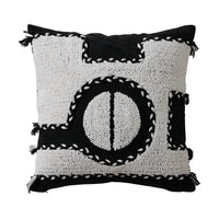 HKM-040467 Black and White Chenille Pillow Covers in Square and Circle Shapes