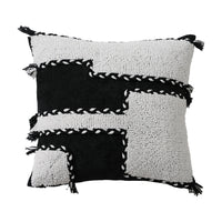 HKM-040467 Black and White Chenille Pillow Covers in Square and Circle Shapes