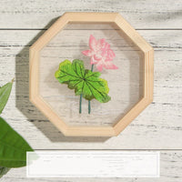HKM-040467 Handmade Embroidery Art - Silk Material Bag with Wooden Frame, Various Designs, Canvas Size 13CM x 13CM