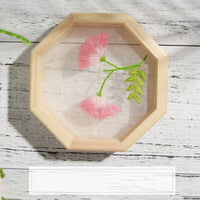 HKM-040467 Handmade Embroidery Art - Silk Material Bag with Wooden Frame, Various Designs, Canvas Size 13CM x 13CM