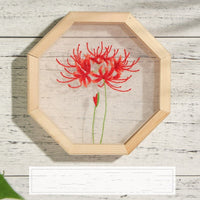 HKM-040467 Handmade Embroidery Art - Silk Material Bag with Wooden Frame, Various Designs, Canvas Size 13CM x 13CM