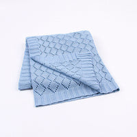 HKM-040467 Knitted Hollow Throw Blanket for Summer and Spring - Ideal for Kids and Teens, Various Colors Available