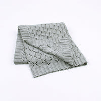 HKM-040467 Knitted Hollow Throw Blanket for Summer and Spring - Ideal for Kids and Teens, Various Colors Available