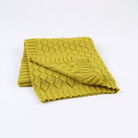 HKM-040467 Knitted Hollow Throw Blanket for Summer and Spring - Ideal for Kids and Teens, Various Colors Available