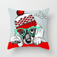 HKM-040531 Christmas Tree Hugging Pillowcase - Soft Polyester, 45x45cm, White Grey, Peach Skin & Short Plush Design