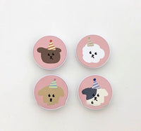 HKM-040723 Korean Style Pink Plaid Phone Case with Stand for iPhone Models