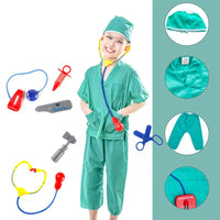 HKM-040723 Multistyle Role Play Costume Set for Kids with Firefighter, Police, and Doctor Uniforms