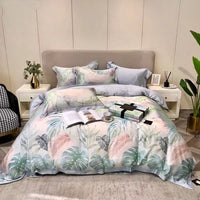 HKM-040787 Lenzing Tencel 1.5/1.8/2.0 Bed Four-Piece Floral Sheet Set with Custom Options