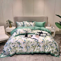 HKM-040787 Lenzing Tencel 1.5/1.8/2.0 Bed Four-Piece Floral Sheet Set with Custom Options