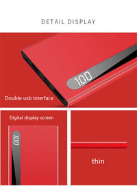 HKM-040851 20000mAh Ultra-Thin Power Bank with Digital Display for Smartphones and Tablets