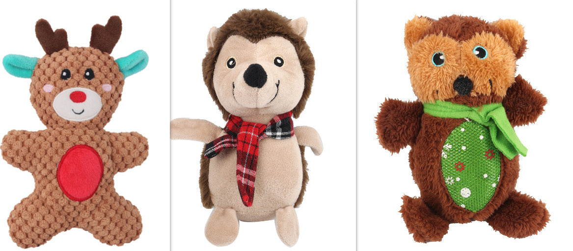 HKM-040915 Durable Plush Dog Toy with Sound Generator for Dental Health and Playtime