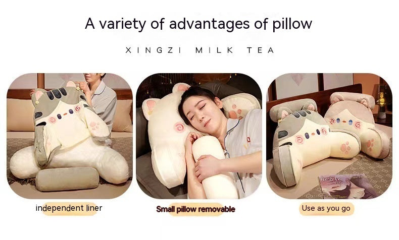 HKM-040915 Large Cartoon Backrest Waist Support Cushion Pillow - Removable Washable Cover, Various Colors
