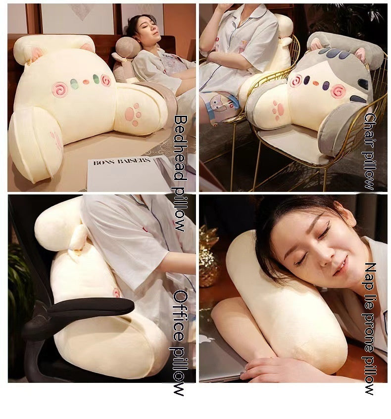 HKM-040915 Large Cartoon Backrest Waist Support Cushion Pillow - Removable Washable Cover, Various Colors