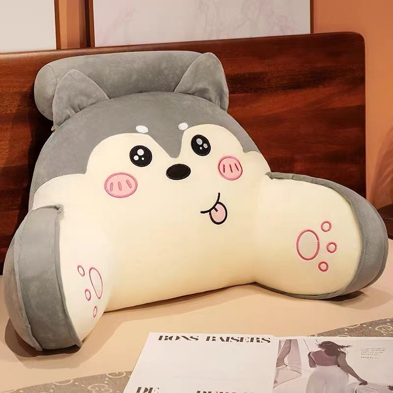 HKM-040915 Large Cartoon Backrest Waist Support Cushion Pillow - Removable Washable Cover, Various Colors