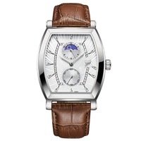 HKM-040979 Automatic Quartz Watch with Six-Pin Barrel and Rectangular Design, Waterproof to 30M, Multiple Color Options
